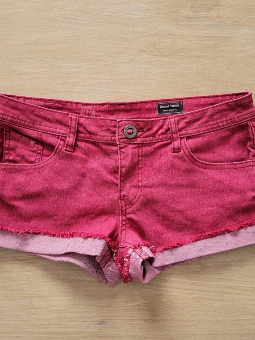 Volcom Pink Denim Cutoff Shorts